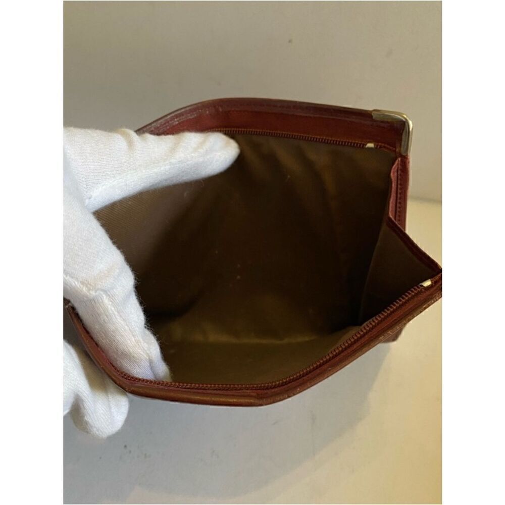 🛍️ Cartier Must de Cartier 21 Bordeaux Leather Clutch/Pouch Bag Circa 1990s - Picture 11 of 15